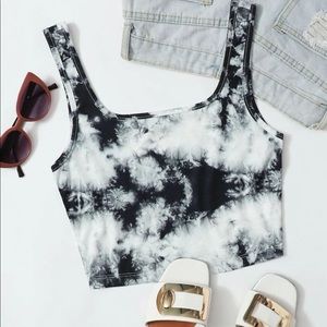 Rib-knit Tie Dye Crop Top